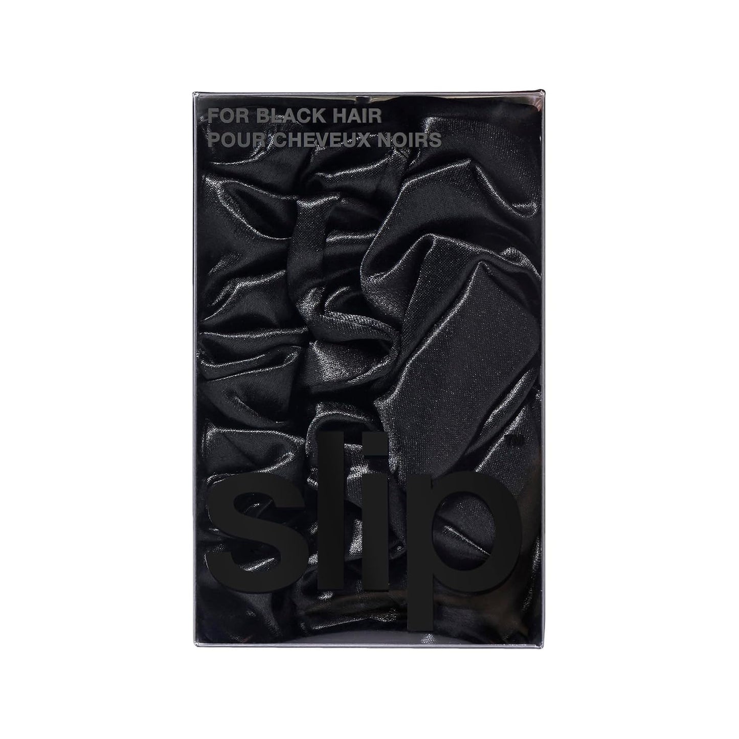 slip Back to Basics Black Midi & Large Scrunchie Set | Includes 2 Midi & 1 Large Pure Silk Scrunchies | 100% Mulberry Silk, Anti-Crease, Gentle on Hair, Prevents Breakage | Stylish & Durable