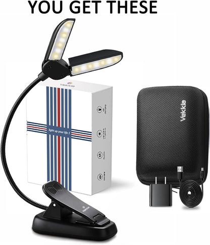 Vekkia 14 LED Rechargeable Book Light for Reading at Night