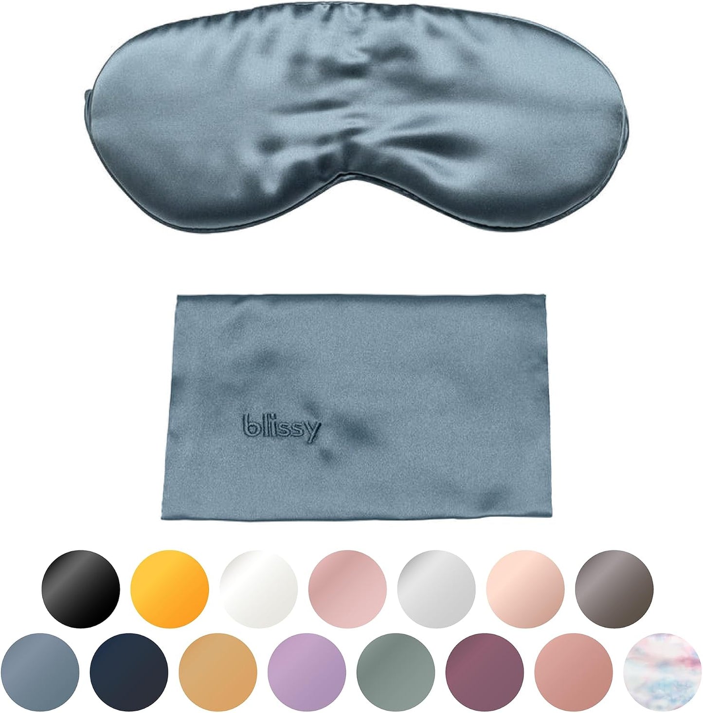 Blissy Silk Sleep Mask - Eye Sleeping Mask for Women & Men for Total Blackout - 100% Pure Mulberry Silk, 22 Momme 6a Fibers - Blindfold Sleep Mask Side Sleeper Eye Cover (Non Adjustable)