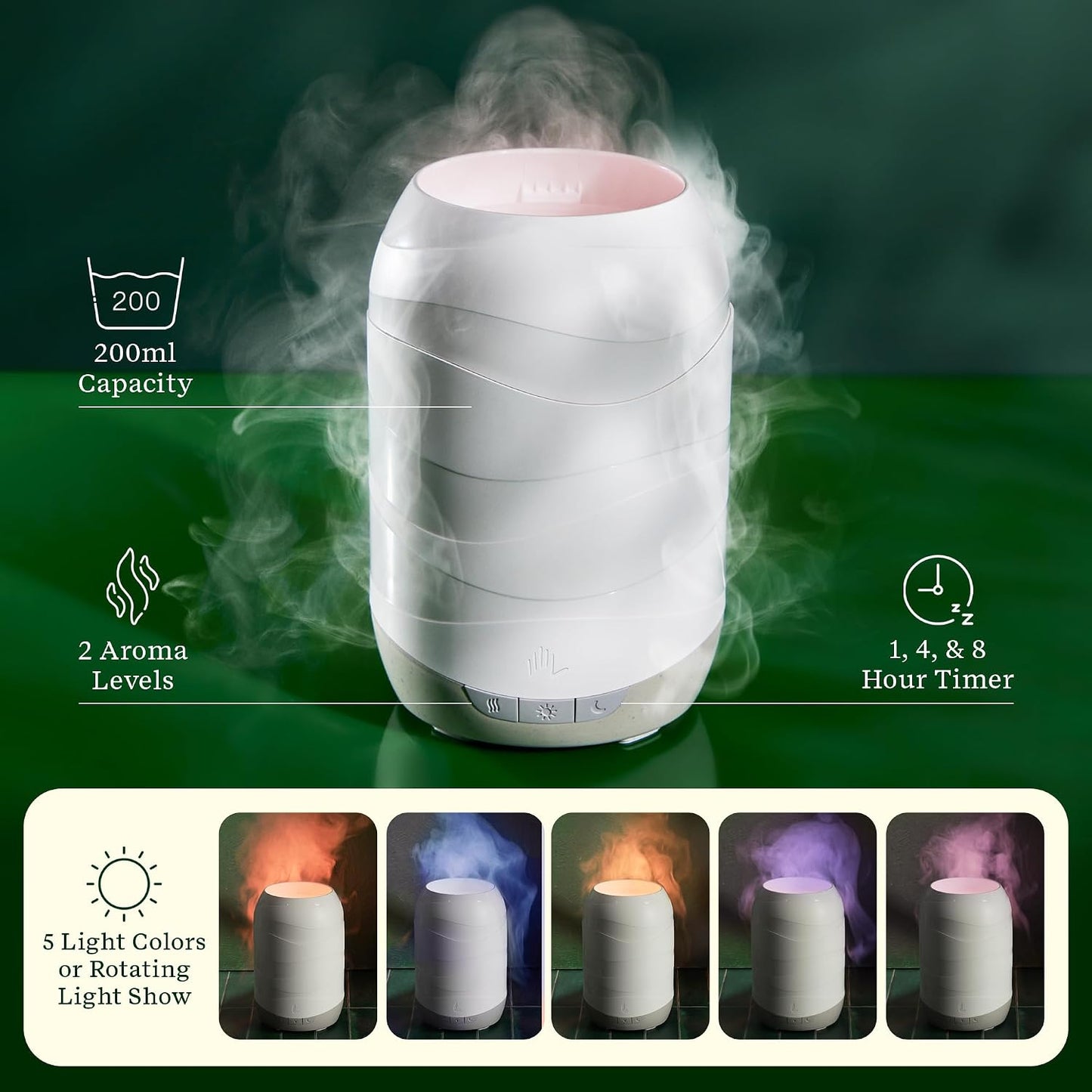 Lifelines Cloud Ultrasonic Essential Oil Diffuser with Essential Oil Blend, 300ml - Aromatherapy Diffuser with Soothing Mesmerizing Raindrop Effect & Auto-Shutoff Feature - Home & Bedroom Essentials