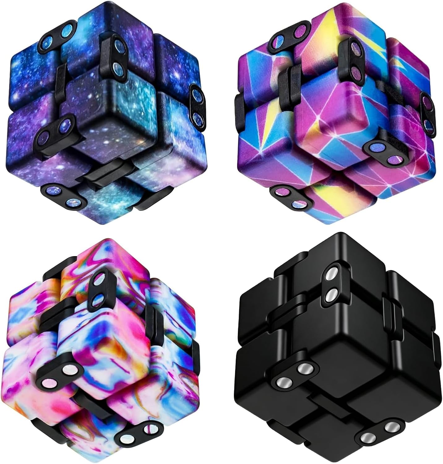 Infinity Cube Fidget Toy Stress Relieving Fidgeting Game for Kids and Adults,Cute Mini Unique Gadget for Anxiety Relief and Kill Time (Macaron Blue)