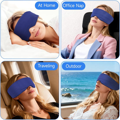 Cotton Sleep Eye Mask for Men Women, 100% Blocking Light Sleeping Mask for Side Sleeper, Soft Zero Pressure Cooling Blackout Eye Masks for Sleep, Eye Covers for Sleeping fits All Heads Adjustable