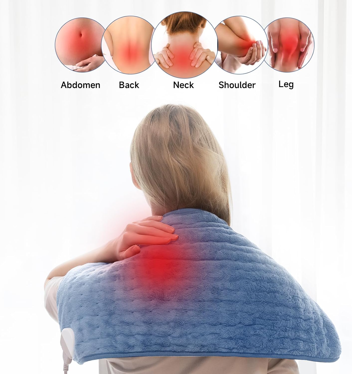 Heating Pad for Back, Neck, and Shoulder Pain Relief, Electric Heat Pad with 6 Heat Levels, Moist Heat Option, Auto Shut-Off, Birthday Christmas Gifts for Women Men Mom Dad Grandma, Gifts for her