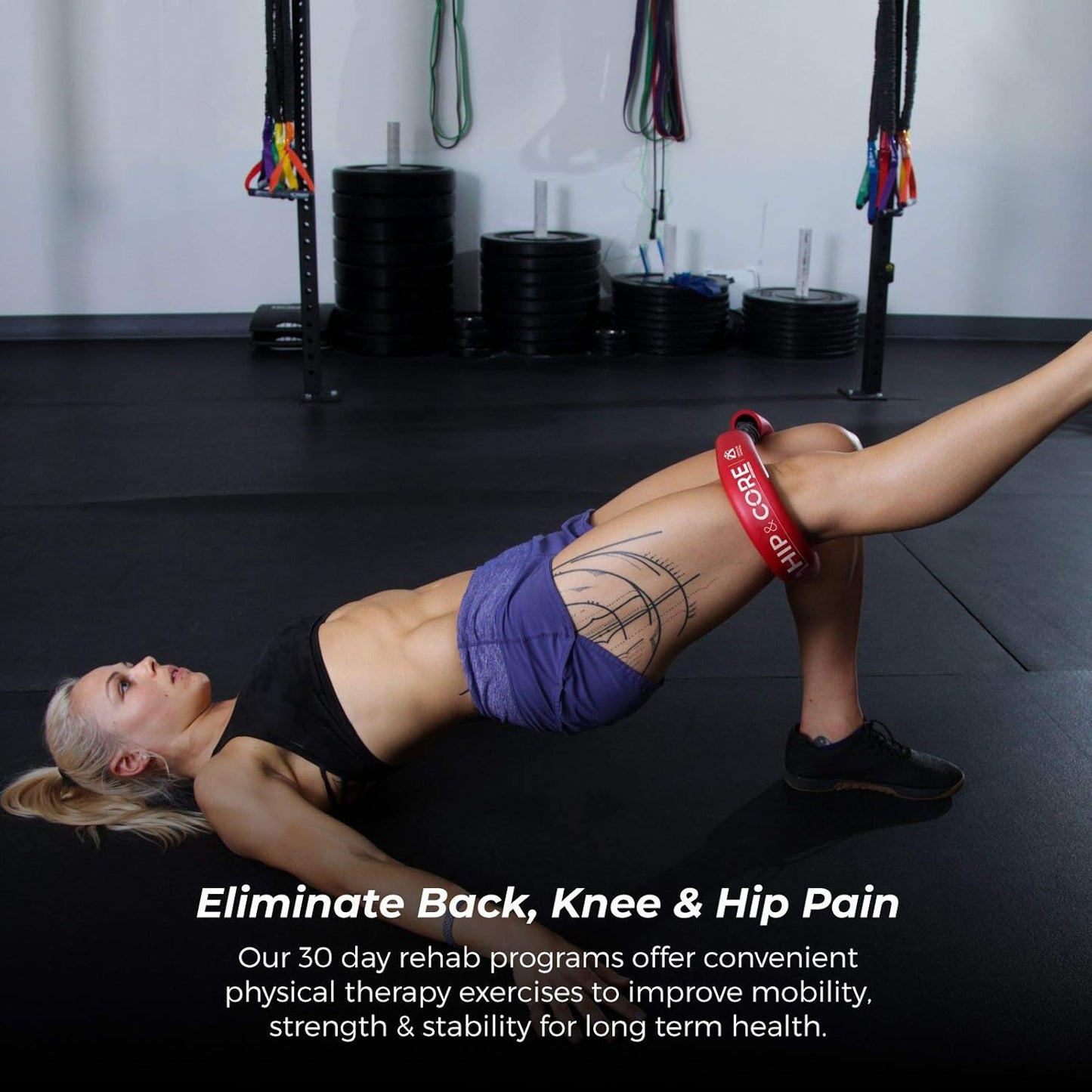 Crossover Symmetry Hip & Core System - Loop Resistance Home Workout Bands to Stretch and Strengthen Legs, Butt, Hips, Thighs and Glutes, Includes Online Exercise & Training Guide