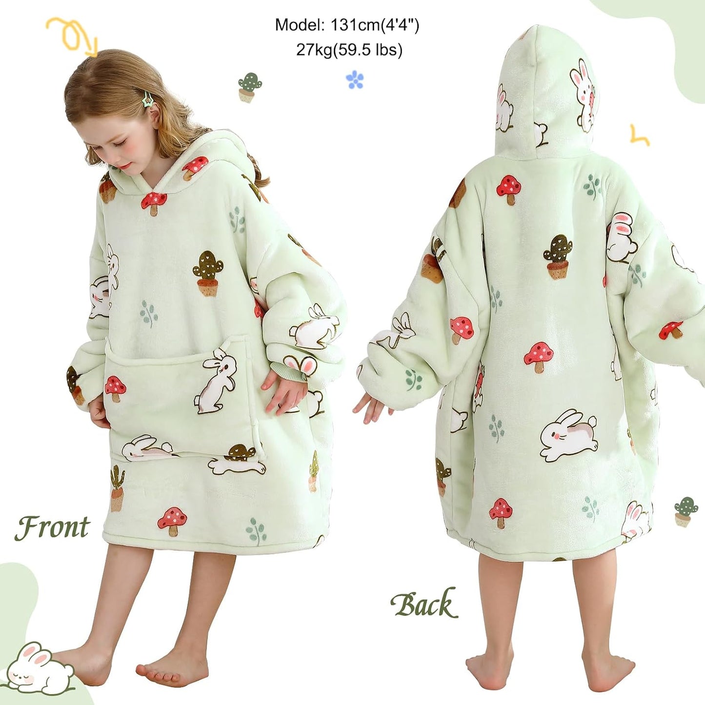 Aemilas Wearable Blanket Hoodie - Warm Sherpa Blanket Sweatshirt as Gifts for Adult Women Mom Men, One Size Fits All