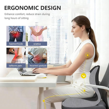 Car Seat Cushion for Long Driving, Office Chair Cushion | Truck Seat Cushion, Increase Height by 3.94 Inch, Double Non slip, Improves Sitting Posture, Sciatica & Tailbone Pain Relief