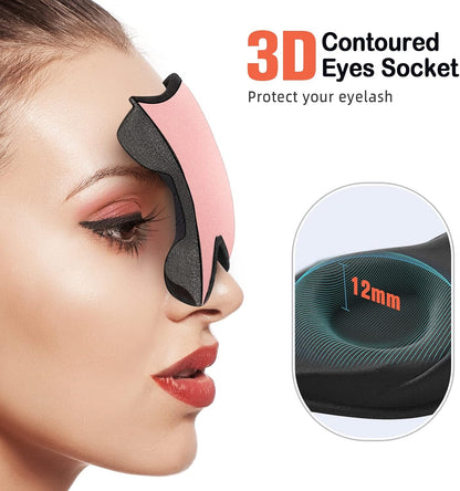 LitBear Sleep Mask for Side Sleeper Women Men, Eye Mask for Sleeping Light Blocking, 3D Contoured Cup Sleeping Mask, Soft Breathable Sleep Eye Mask with Adjustable Elastic Strap for Travel