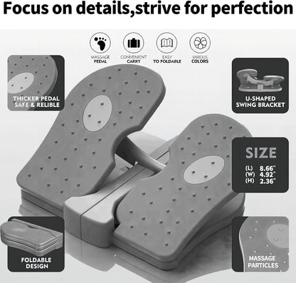 Mini Foldable Leg Exerciser | Portable Foot Pedal Exercise Machine | Under Desk Stepper for Leg Muscle Training, Leg Circulation & Home Office Use