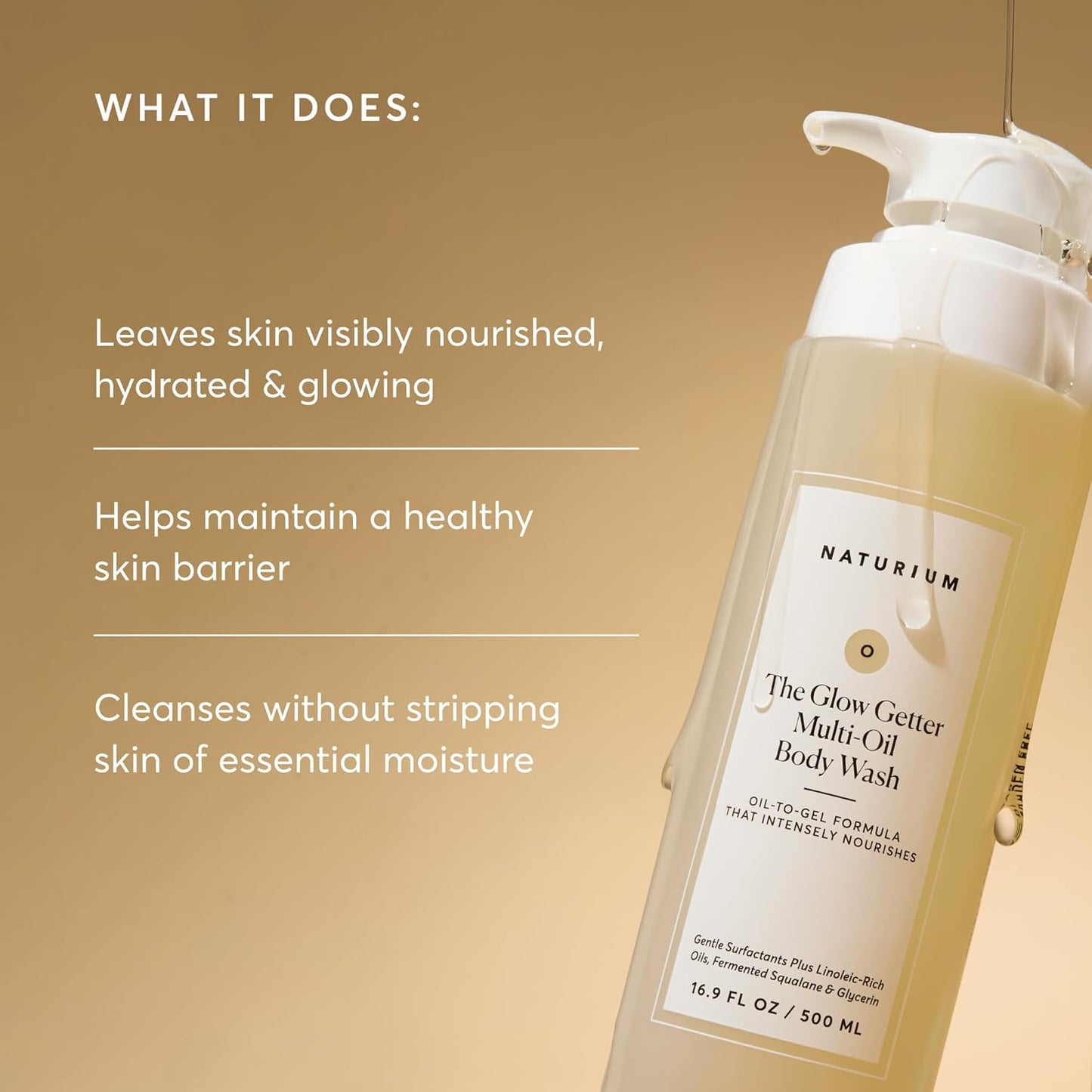 Naturium The Smoother Glycolic Acid Exfoliating Body Wash, Soft & Smoothing Cleanser, 16.9 oz
