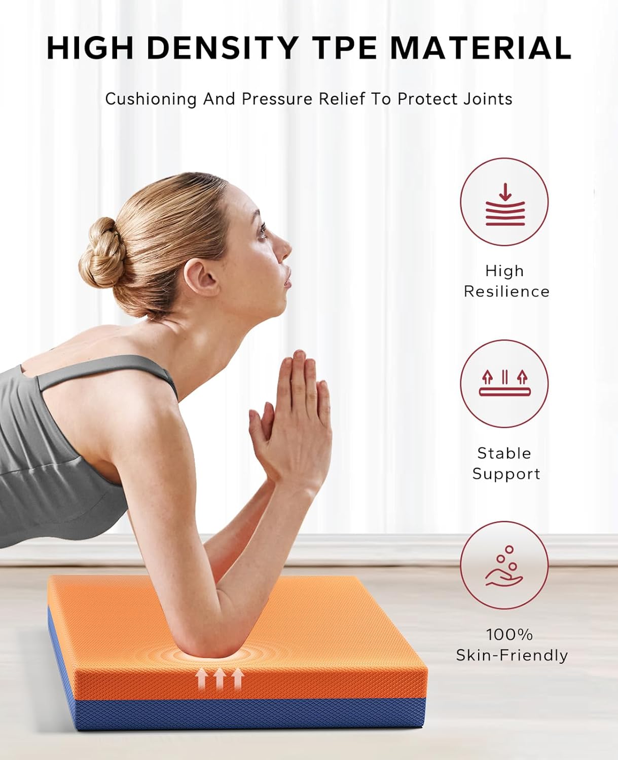 HAPBEAR Exercise Balance Pad - 15"x12" Non-Slip Textured Bottom Stability Training Mat - 2.25" Thick Soft Cushioned Foam for Physical Therapy, Core Training & Home Workouts