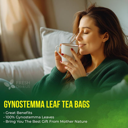 FreshDrinkUS, Premium Gynostemma Tea Bag, 75 Count, Pure, Caffeine Free