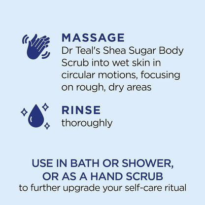 Dr Teal's Shea Sugar Sleep Scrub, with Melatonin, Lavender, & Essential Oils, 19oz (Pack of 3)