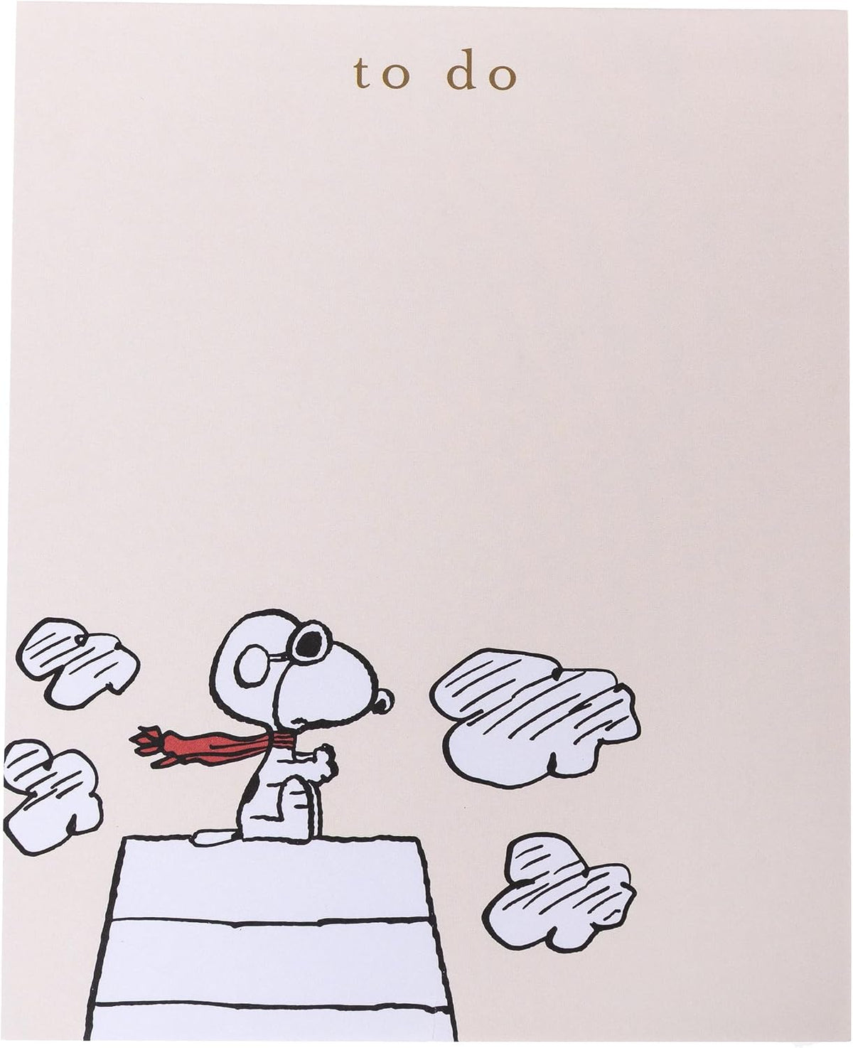 Graphique Peanuts Scallop List Pad, Cute Memo Notepad for To Do Lists and Daily Notes, 80 Perforated Sheets, Luxe Sketch Paper, Slim Desk Pad for Office, Home, School, Daily Planning