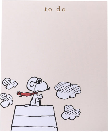 Graphique Peanuts Scallop List Pad, Cute Memo Notepad for To Do Lists and Daily Notes, 80 Perforated Sheets, Luxe Sketch Paper, Slim Desk Pad for Office, Home, School, Daily Planning