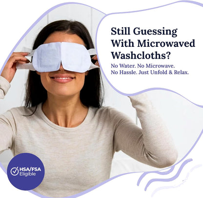 CorneaCare Rest: Self Heating Warm Compress for Dry Eyes | Heated Eye Mask for Fast Relief | Steam Mask for Stye Treatment | No Microwave or Washcloth Needed | Travel Ready Warm Compress | 30 Count