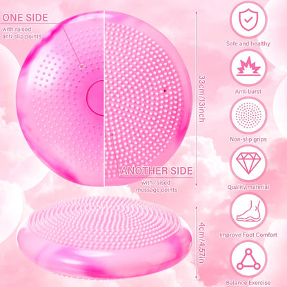 Libima 4 Pcs Wiggle Seat for Sensory Kids Inflated Wobble Cushion Sensory Seat Cloud Design Flexible Seating for Classroom Elementary Balance Disc for Kids Adult Pet Training