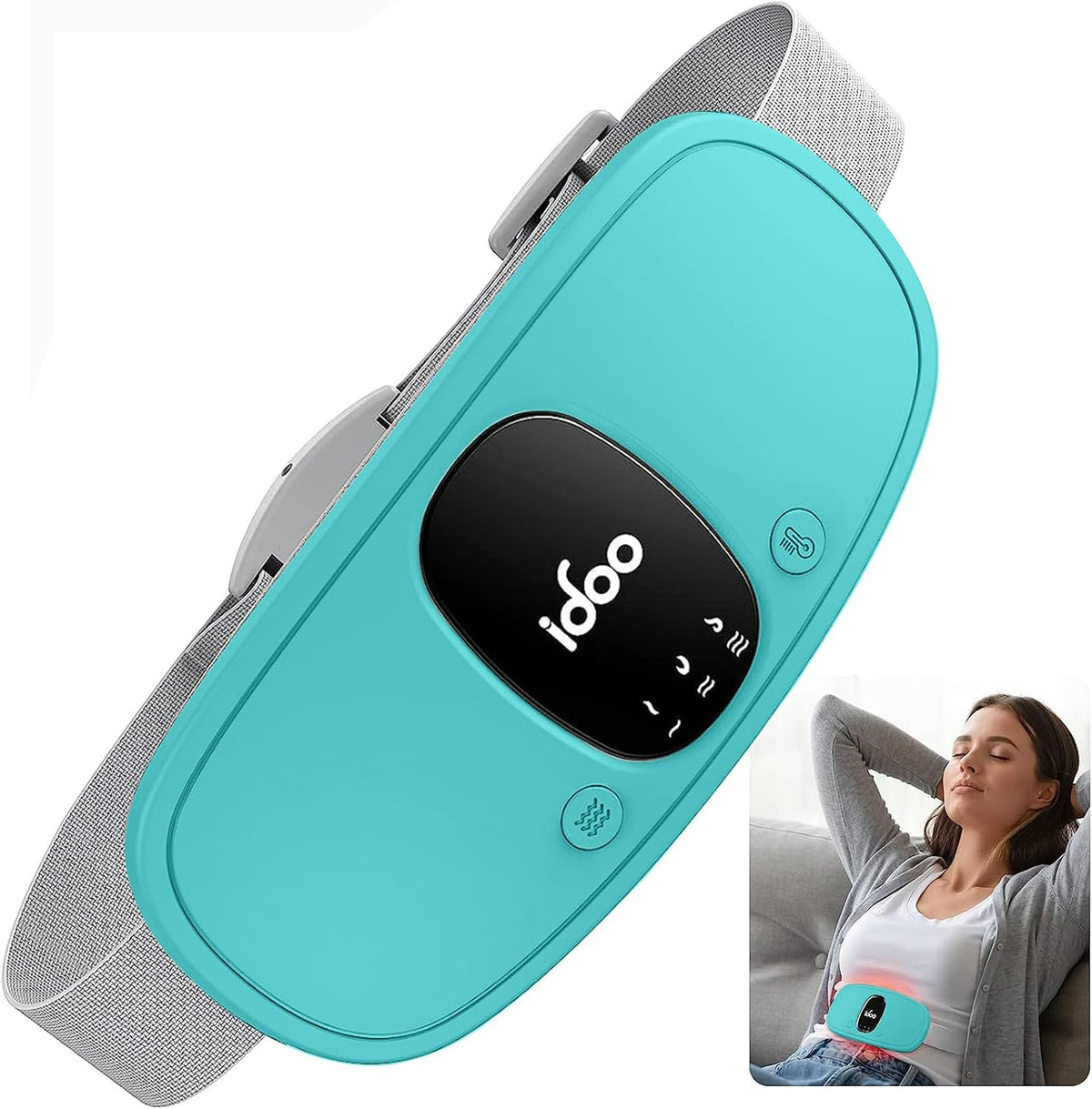 iDOO Cordless Heating Pad for Menstrual Cramps, Lightweight & Portable