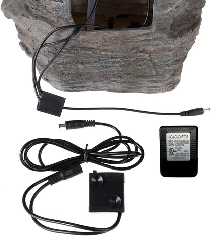 Pure Garden Tabletop Cascading Rock Waterfall Fountain with Lights, Gray