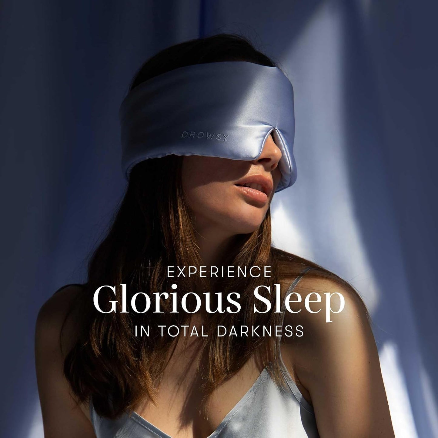 DROWSY Silk Sleep Mask - Face-Hugging, Padded Cocoon for Luxury Sleep in Total Darkness - 100% Pure Mulberry Silk (Black Jade)