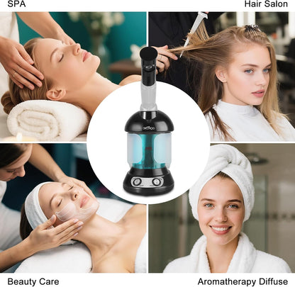 Facial Steamer, Nano Ionic Face Steamer for Facial Deep Cleaning Portable Ozone Steamer with Extendable 360° Rotating Arm, Humidifier for Home Salon Spa or Personal Care (Blue)