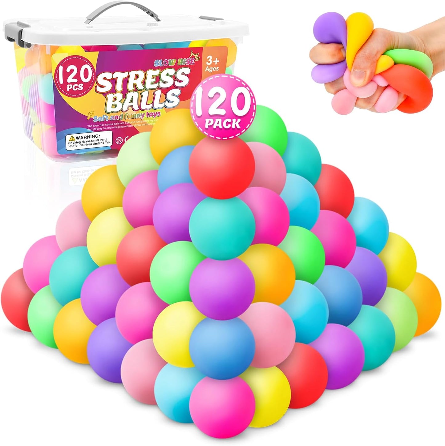 12 Pack Slow Rising Stress Ball,Stress Balls for Kids Adults,Stretchy Fidget Toys for Stress Relief,Hand Therapy Sensory Squishy Ball, Squishy Toys for Kids, Classroom Prize Box Party Favors