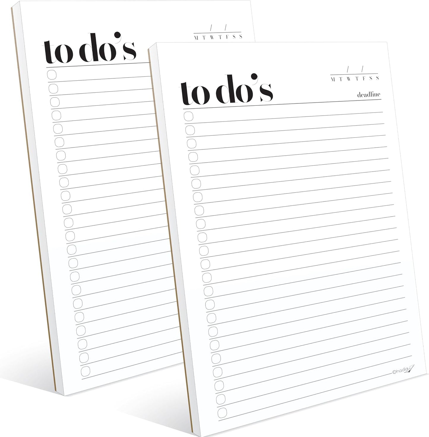To Do List Notepad - 2 Pack, A5 Size (8.3"x5.8") Premium Thick Paper With Cardboard Back Support, Undated Daily Planner Notepad, Daily To Do List Notebook, Ruled Pages, Checkboxes, Deadline Column.