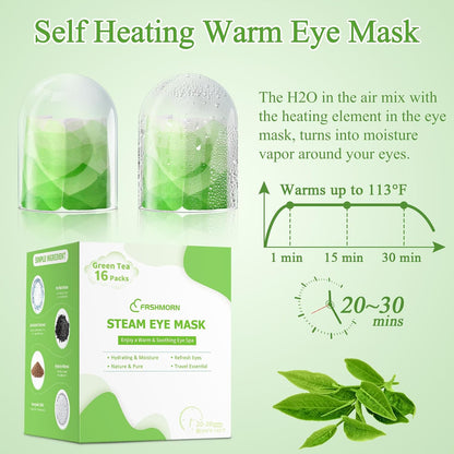 16Packs Steam Eye Mask, Heated Eye Mask for Sleeping, Warm Compress for Eyes, Self Heating Disposal Steam Mask for Home Sleep, Office, Spa, Travel Essentials Mothers Day Gifts (Unscented)