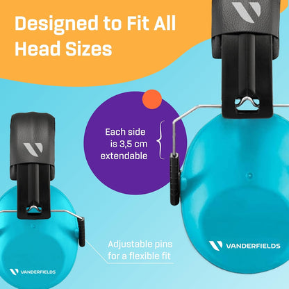 Vanderfields Hearing Protection Ear Muffs - Over 31 dB (2K Hz) Broad Noise Cancelling Sound Reduction Earmuffs for Kids 3-12