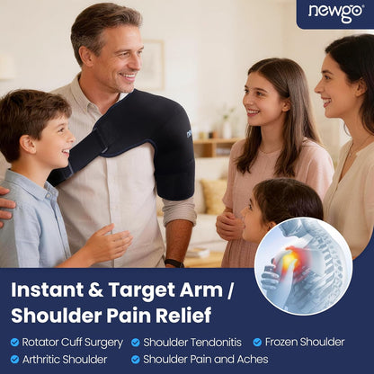 NEWGO Shoulder Ice Pack Wrap - FSA Eligible, Reusable Gel Cold Compression Sleeve for Rotator Cuff, Shoulder Surgery Recovery & Injuries, Tendinitis, Frozen Shoulder - Fits Both Shoulders