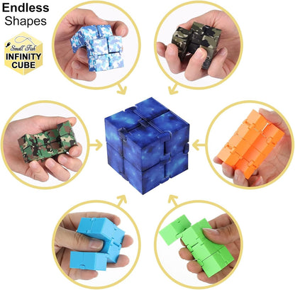 Infinity Cube Sensory Fidget Toy, EDC Fidgeting Game for Kids and Adults, Cool Mini Gadget Best for Calming and Stress Relief and Kill Time, Autism Toys Dementia Gift Stocking Stuffers