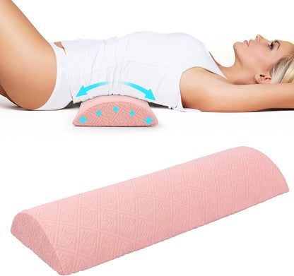 Cozyhealth - 3.15"H*23.6"L - Soft Lumbar Pillow for Sleeping, Memory Foam Back Lumbar Support Cushion for Lower Back Pain Relief Bed Waist Sleep Support Pillow for Side, Back Sleepers (White, Large)