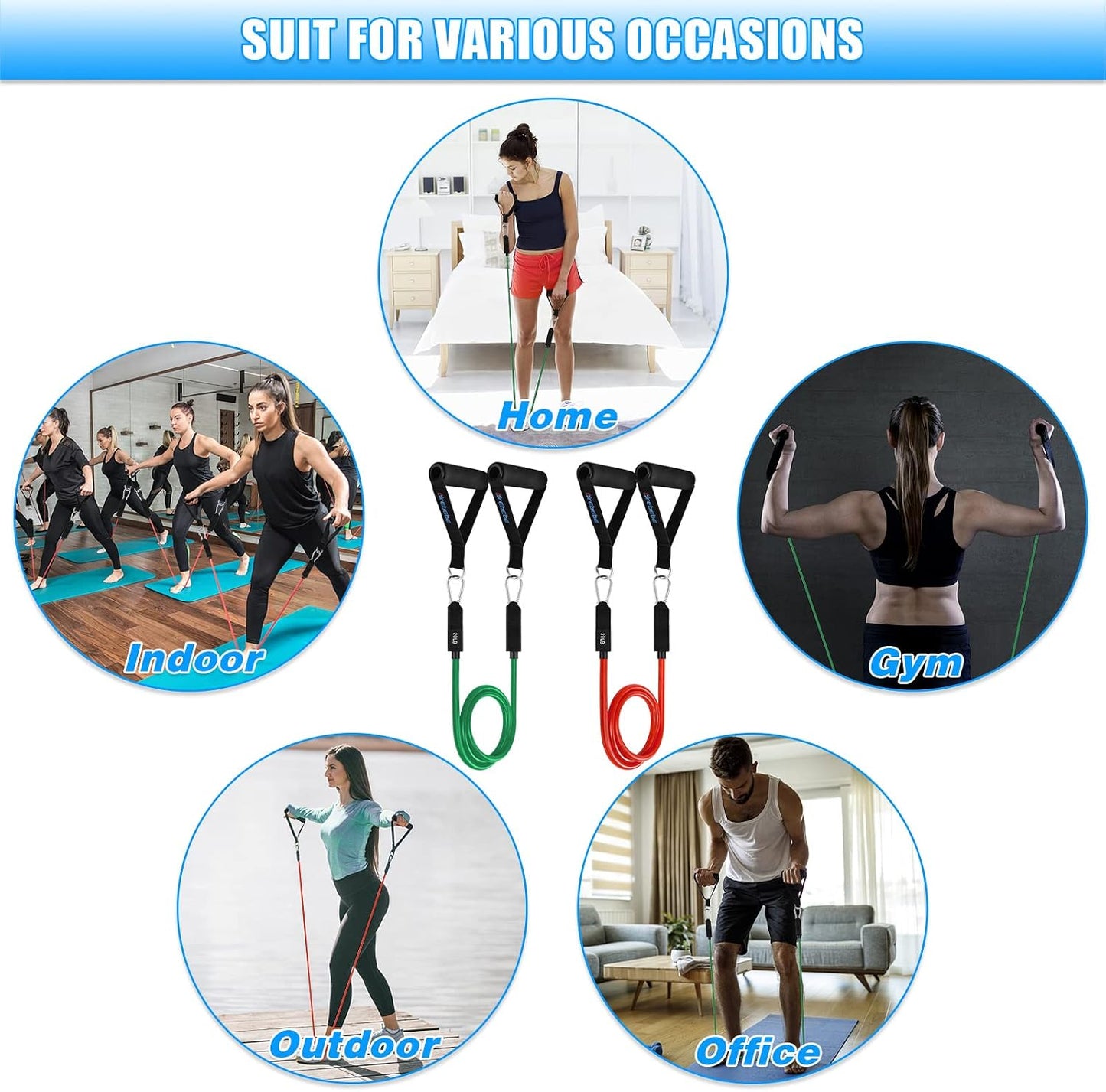 Brebebe Door Anchor Strap for Resistance Bands Exercises, Multi Point Anchor Gym Attachment for Home Fitness, Portable Door Band Resistance Workout Equipment, Easy to Install, Punch-Free, Nail-Free
