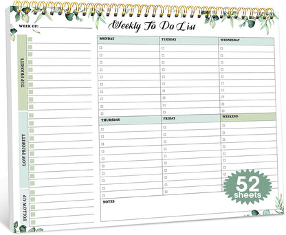 Taja Weekly To Do List Notepad with 52 Undated Sheets（8.5"×11"）- Weekly Desk Planner for Women & Man, Work and Home -1 Pack Violet Dream