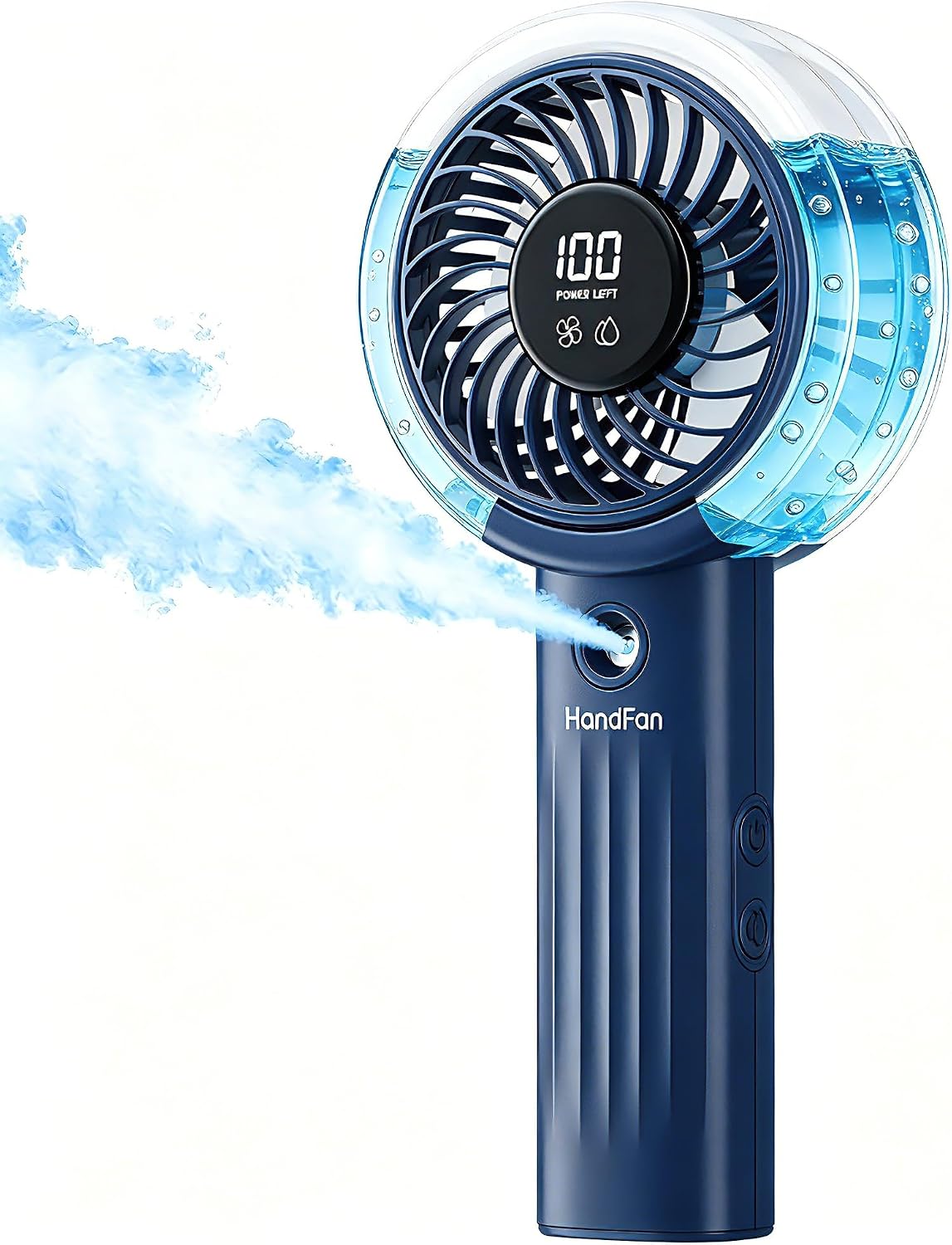 HandFan Upgraded Misting Fan with LED Display – Extreme Cooling Portable Handheld Fan with Water Mist Spray, 50% Stronger Airflow & Quieter, USB Rechargeable for Travel/Park/Disney/Beach/Concert/Game