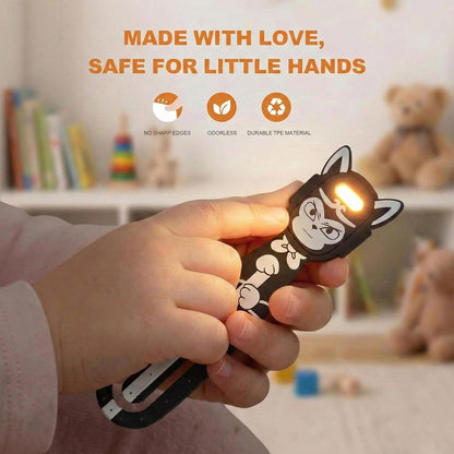 Rechargeable Kids Book Light, Cute Bookmark Reading Light for Kids, Dimmable Portable LED Book Light for Reading in Bed, Eye-Caring Bedtime Reading Lamp for Children & Travel, Black
