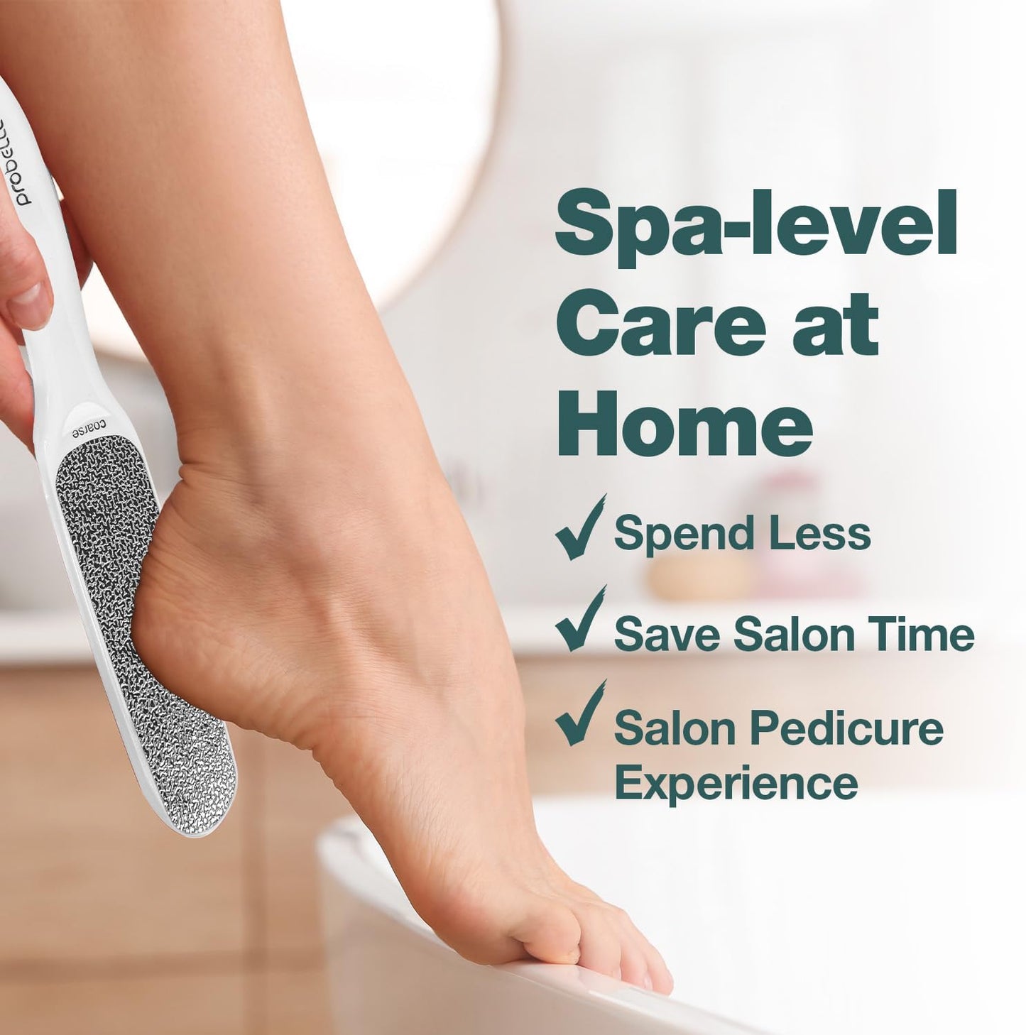 Probelle Double Sided Multidirectional Nickel Foot File Callus Remover - Immediately Reduces calluses and Corns to Powder for Instant Results, Safe Tool (Dark Grey)