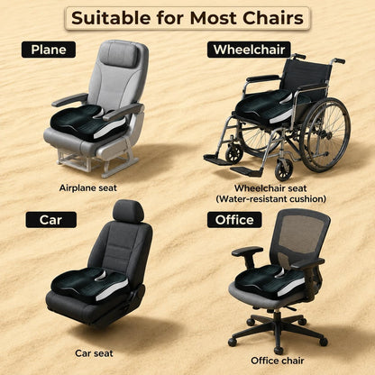 Seat Cushions for Office Chairs Wheelchair Cushion for Long Sitting Back Pain，Memory Foam Seat Car Computer Desk Chair Cushion，Coccyx Cushion for Tailbone Pain Relief Cushion Office Chair Black