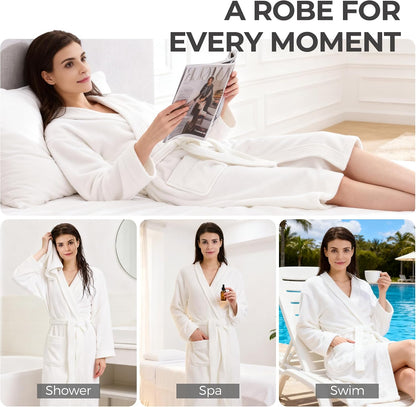 PJGGZ Towel Robe for Women – Soft Absorbent Kimono Bathrobe, Quick-Dry Spa Shower & Hotel Use