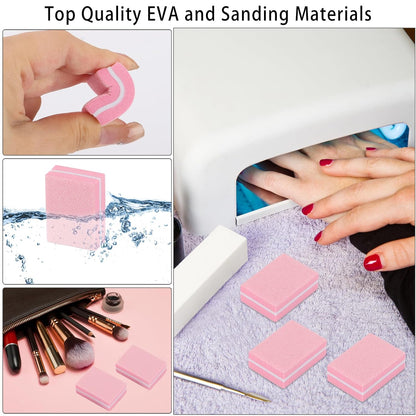 48pcs Sponge Toe Separators Pedicure Set for Nail Polish- Premium Nail Art Painting and Polishing Tool Kit, 4 Funy Color