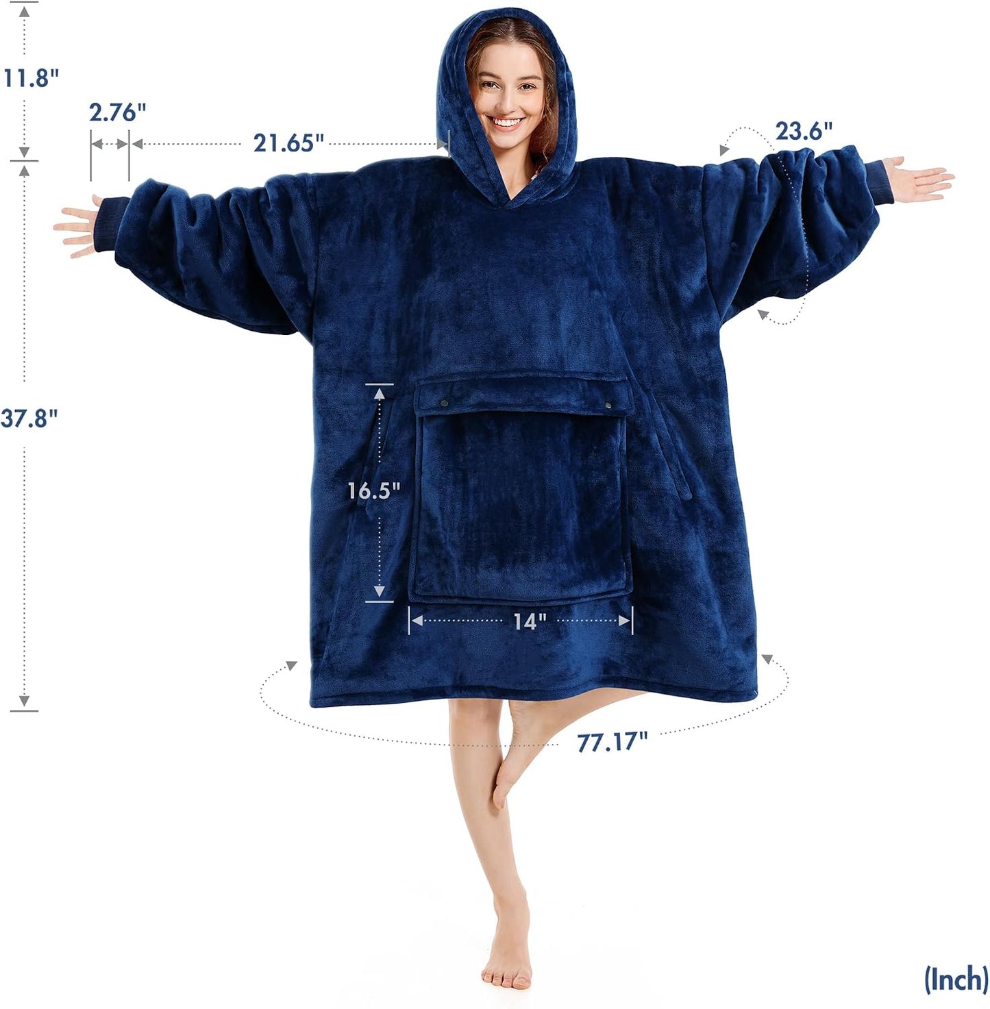 Narecte Cozy Oversized Blanket Hoodie Wearable Blanket Adults Soft Hooded Blanket Hoodie Birthday Gifts for Women Christmas - Colors A