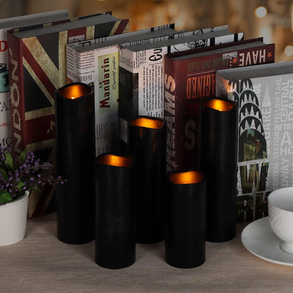 antizer Flameless Candles Led Candles Pack of 9 (H 4" 5" 6" 7" 8" 9" x D 2.2") Real Wax Battery Candles with Remote Timer for Home Fireplace Decor Wedding Festival Decor (Ivory 9 Pack)