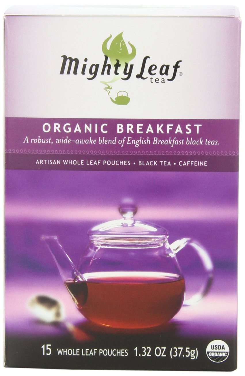 Mighty Leaf Breakfast Black Tea - Premium Caffeinated Black Tea 45 Pouches