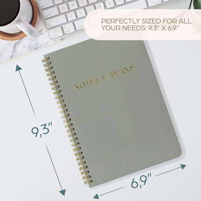 Beautiful Daily Planner And Notebook With Hourly Schedule - Spiral Notebook