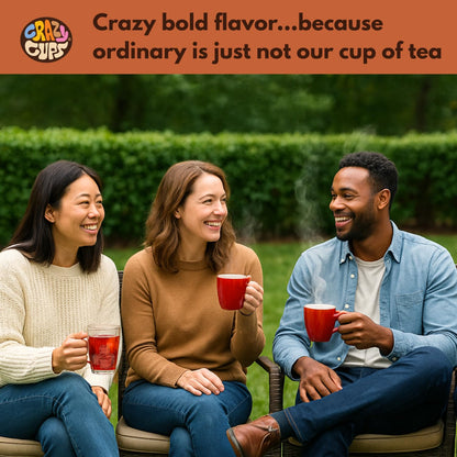 Crazy Cups Hot Cinnamon Spice Herbal Tea Pods, 22 Count | Caffeine Free, Kosher Certified, Warming Cinnamon & Star Anise Blend, K Cup Compatible Pods, Bold Spiced Flavor, Gluten Free, Vegan, Hot or Iced Herbal Tea