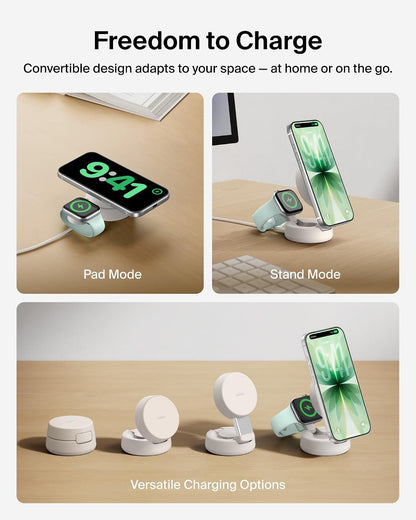 Belkin Qi2.2 25W Wireless 2 in 1 iPhone Charger, Fast Charging for Travel