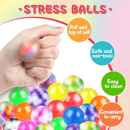 36 Pack Stress Balls, Squishy Balls, Squishy Fidget Stress Relief, Squeeze Ball for Adults Stress Relieve, Prize Box for Friends, Party Favors