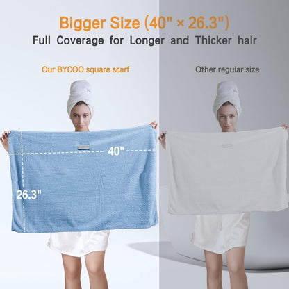 Large Microfiber Hair Towel Wrap for Women, Anti Frizz Drying Towel, Fast Dry Turban Wet Hair, Long, Thick, Curly Super Absorbent Soft Towels - White