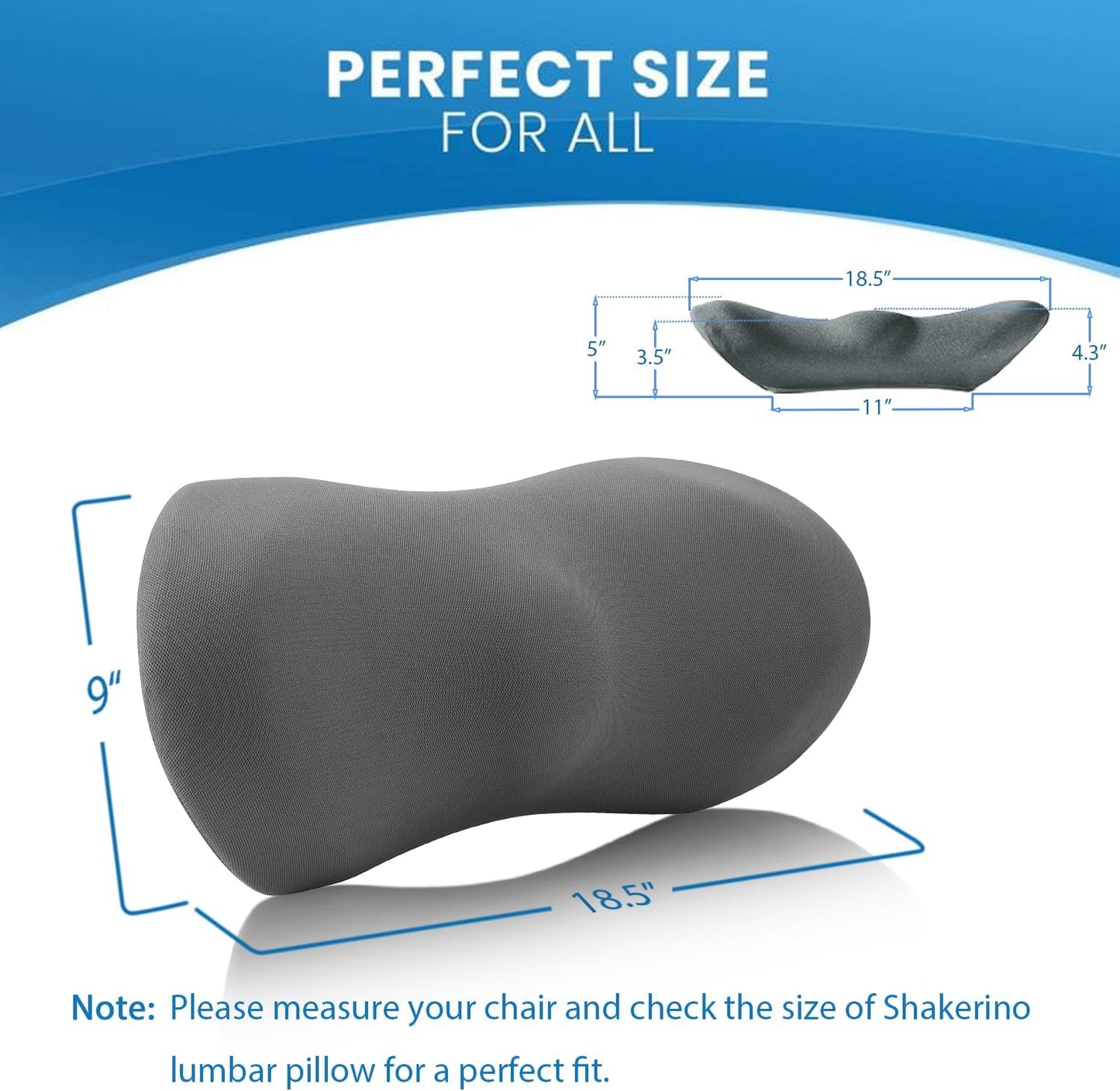Lumbar Support Pillow for Car with Dual-Grip Stability System - Advanced Adaptive Memory Foam Back Pillow for Lower Back Pain Relief, Ergonomic Driving Seat & Office Chair Cushion, Black