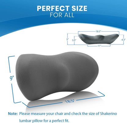 Lumbar Support Pillow for Car with Dual-Grip Stability System - Advanced Adaptive Memory Foam Back Pillow for Lower Back Pain Relief, Ergonomic Driving Seat & Office Chair Cushion, Black