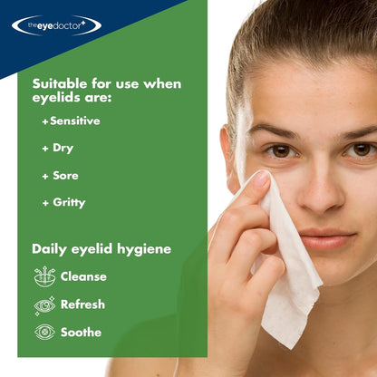 The Eye Doctor Featuring Sterileyes - Antibacterial Hot Eye Compress for Dry Eye, Blepharitis and MGD with a Removable Cover. Cold Compress, Includes 6 Eyelid Wipes